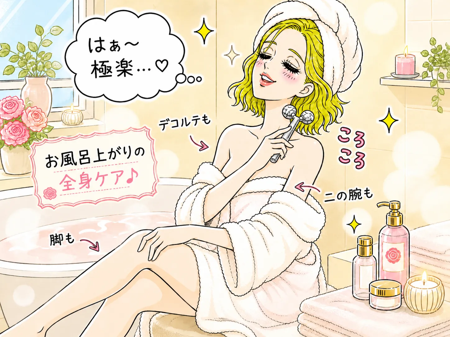美顔ローラーの使い方｜顔・首・足に使うときの力加減と注意点