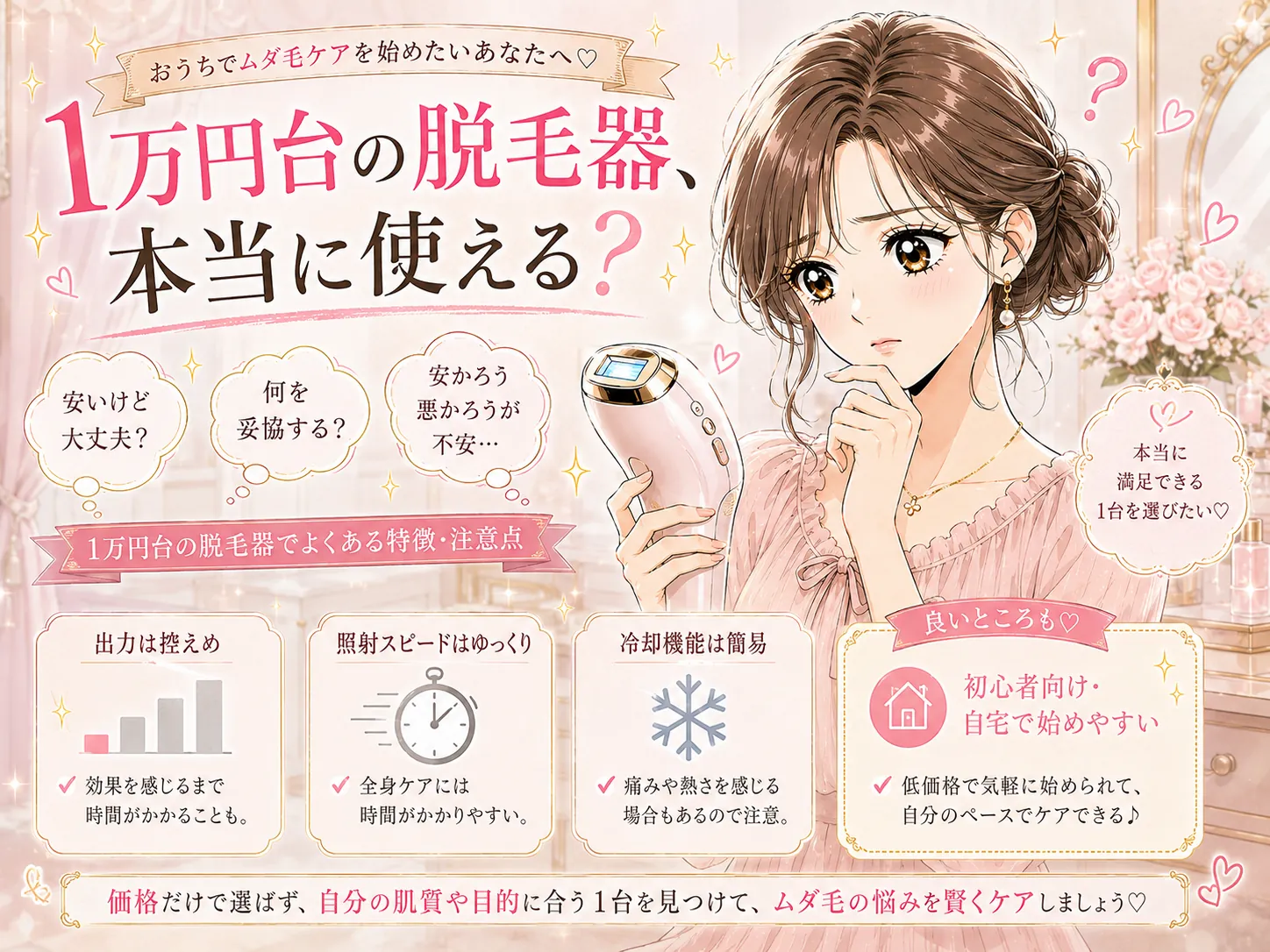 安い脱毛器おすすめ5選【2026年】｜1万円以下・1万円台を中心に9機を比較