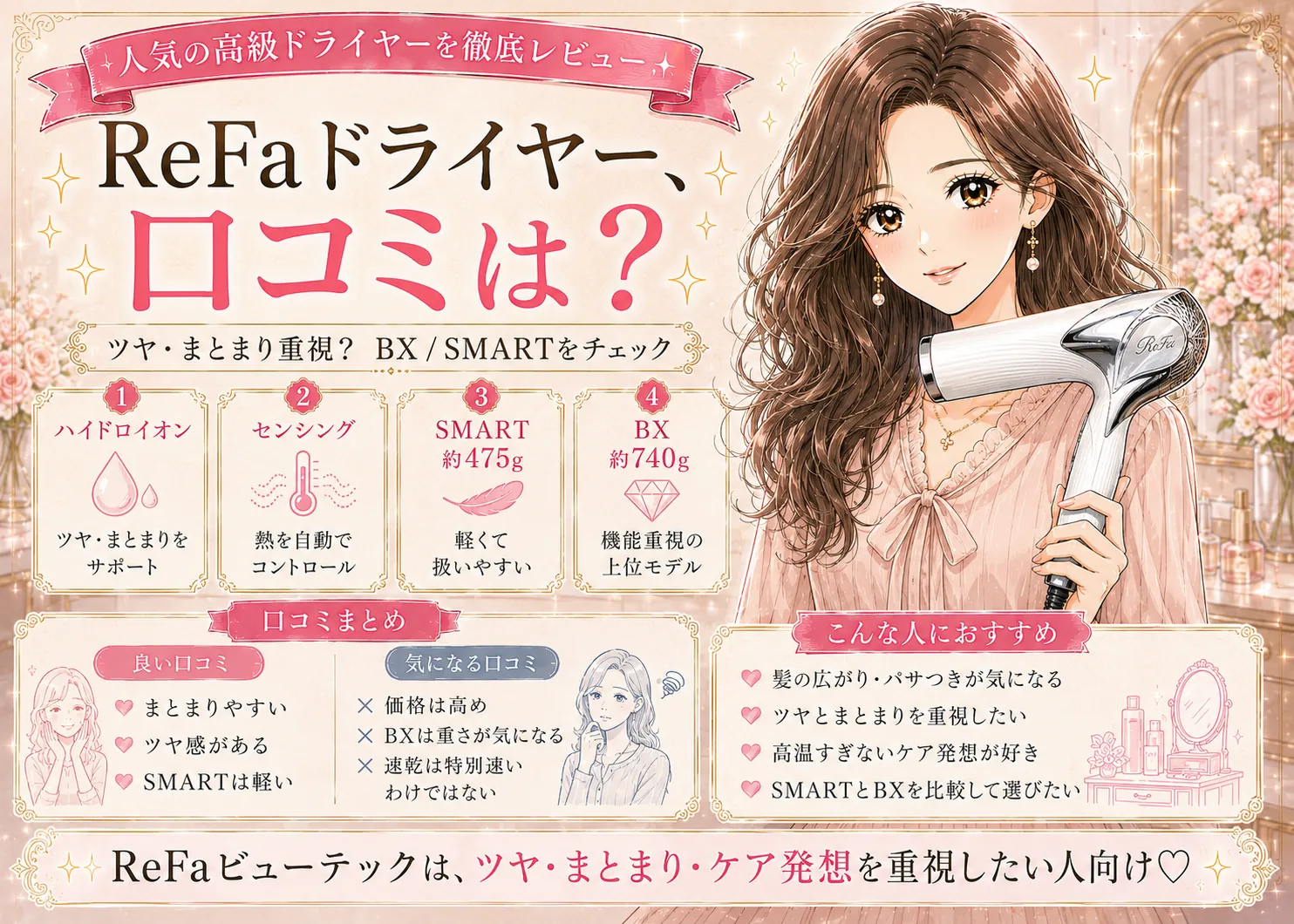 リファ ドライヤーの口コミ・評判|ビューテックBX/スマートを検証