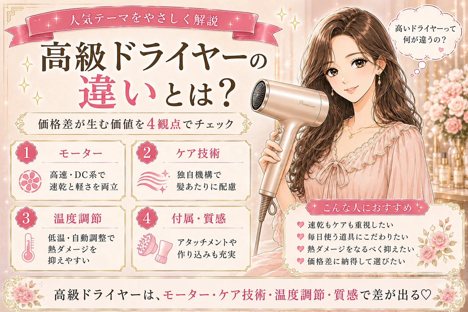 高級ドライヤーは何が違う?公表仕様で見る8機比較【2万円台後半〜6万円】