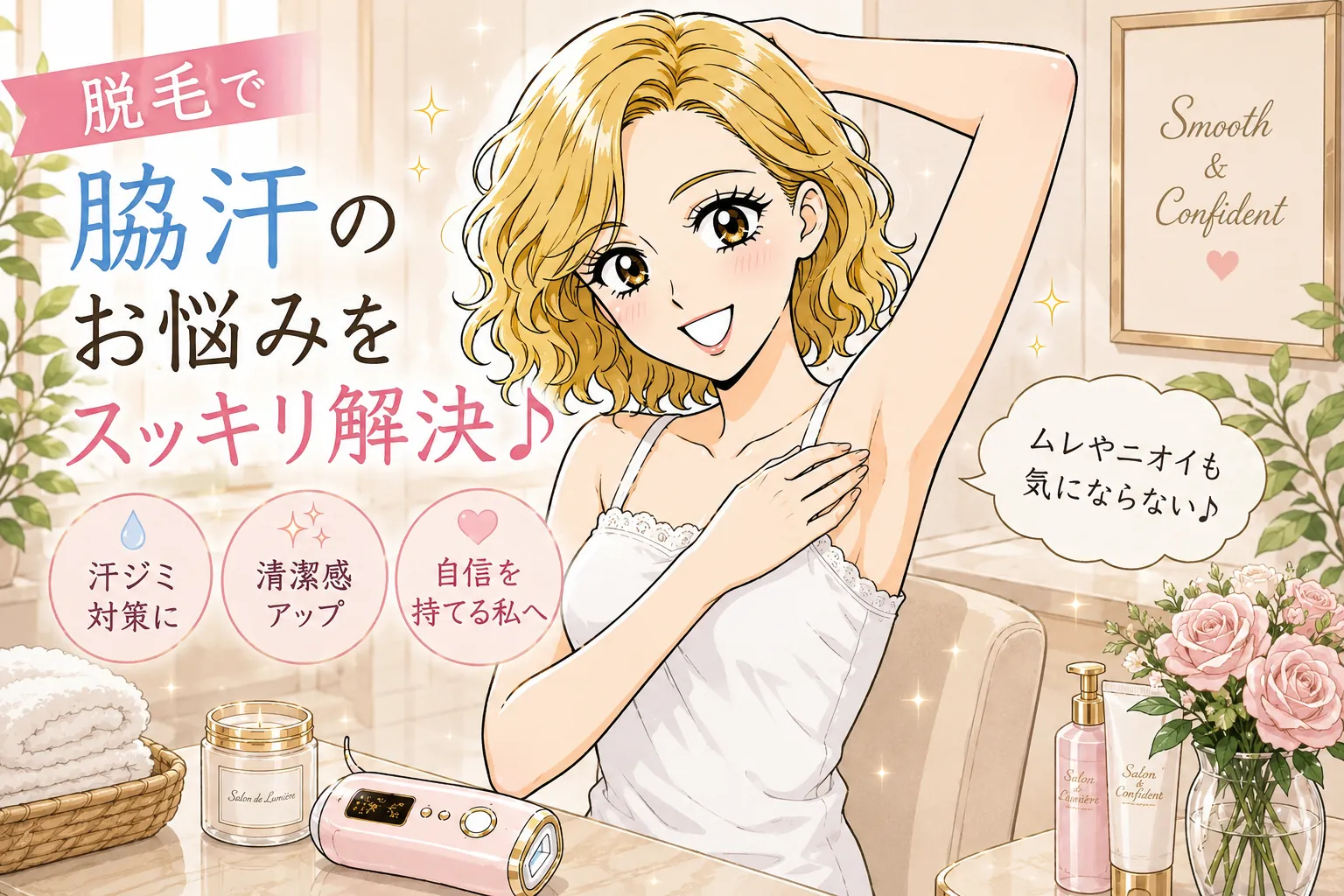 脱毛後に脇汗が増えた?原因とにおい・汗染み対策を解説