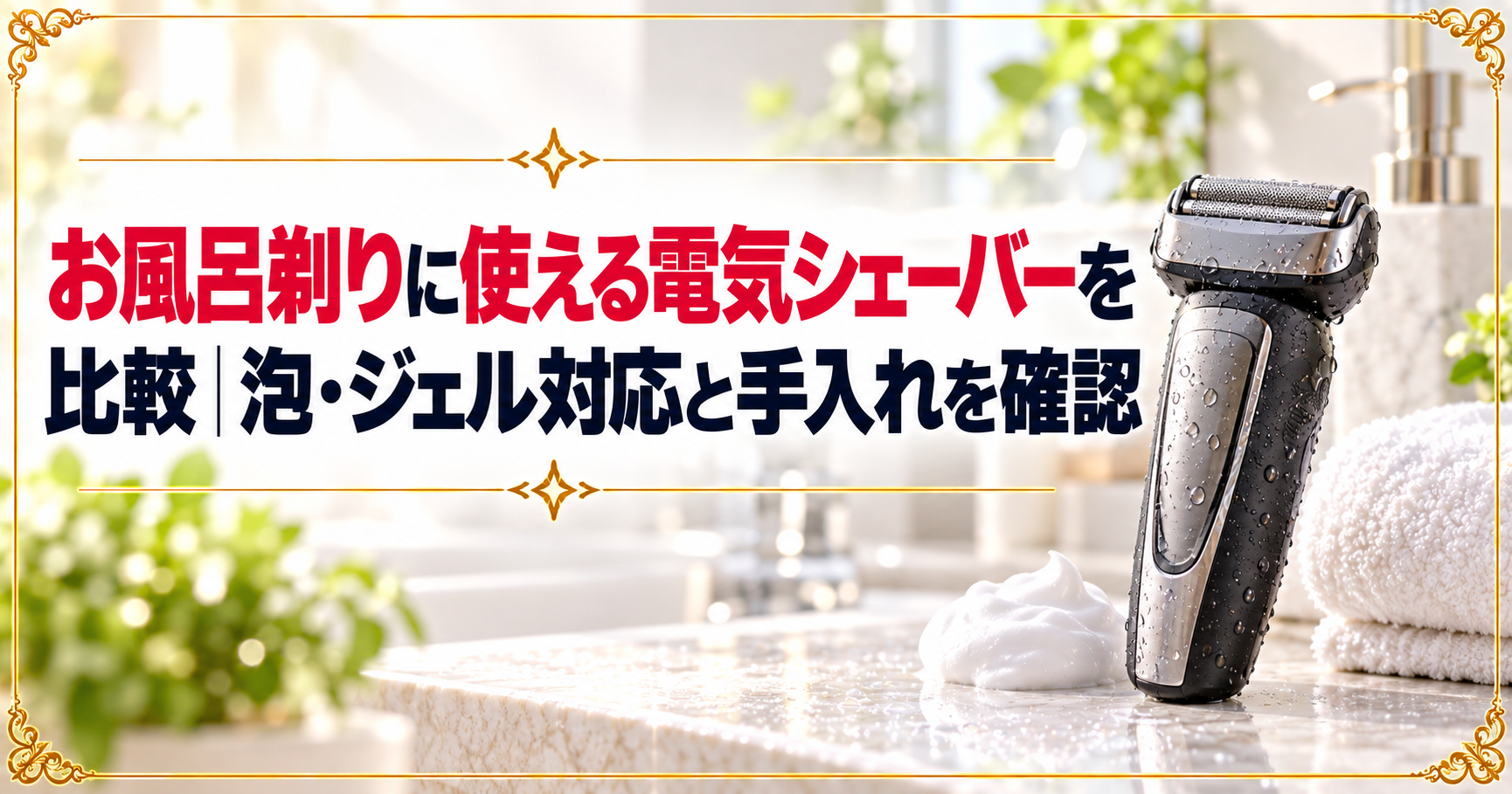 お風呂剃りに使える電気シェーバーを比較｜泡・ジェル対応と手入れを確認