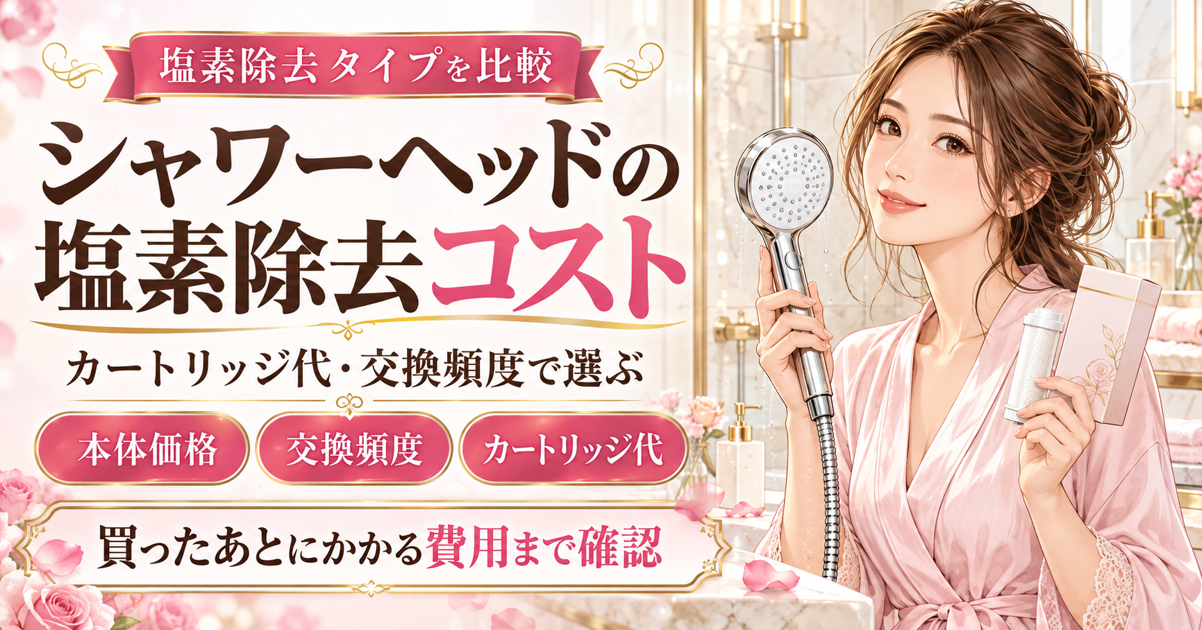 塩素除去シャワーヘッドの維持費を比較｜家族人数別の年間コスト