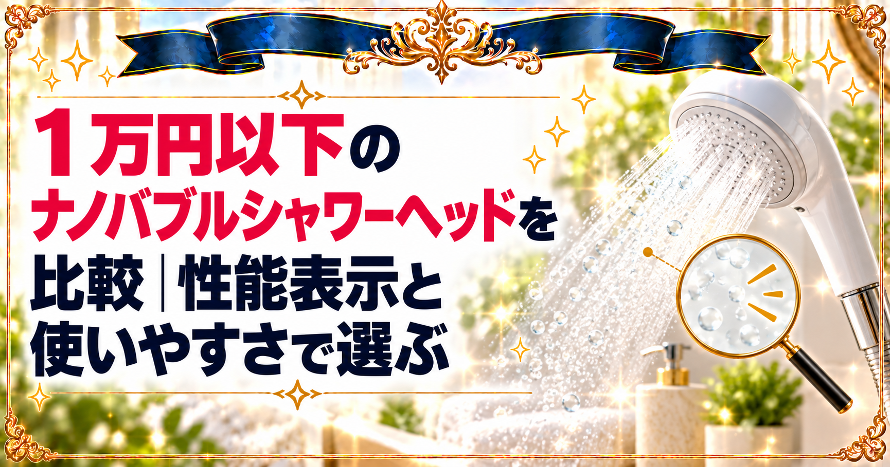 1万円以下のナノバブルシャワーヘッドを比較｜性能表示と使いやすさで選ぶ